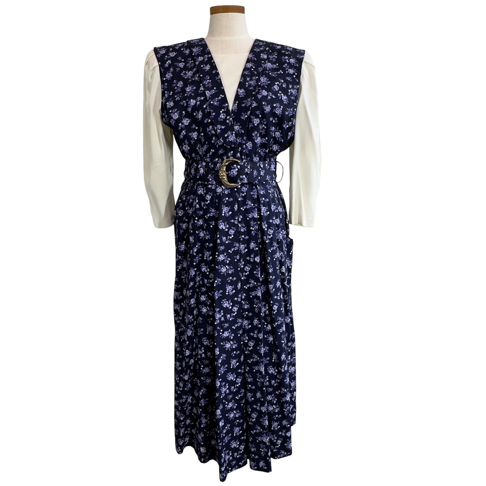 Vtg SL Fashions Womens 8 Feminine Dress Cottagecore Garden Academia Prairie 80s